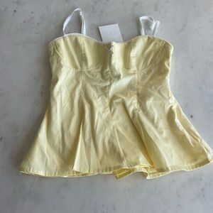 ZARA Yellow Bustier Top XS NWT